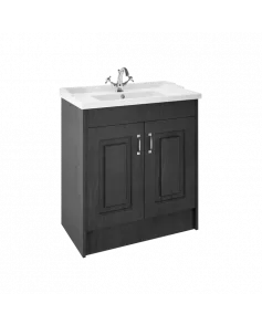 APS8419 York 800mm FS 2-Door Unit & Basin Royal Grey Woodgrain