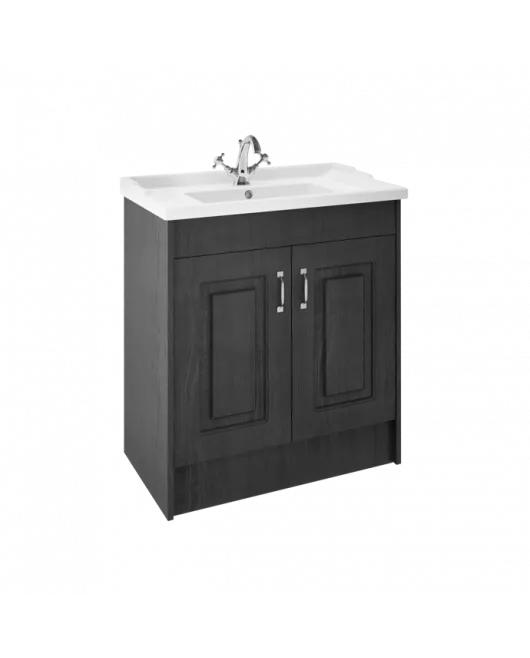 APS8419 York 800mm FS 2-Door Unit & Basin Royal Grey Woodgrain