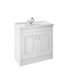 APS8421 York 1000mm FS 2-Door Unit & Basin White Ash Woodgrain