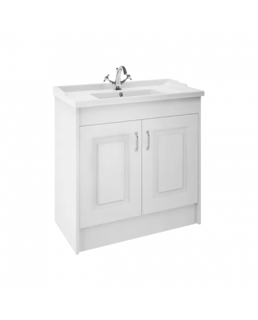 APS8421 York 1000mm FS 2-Door Unit & Basin White Ash Woodgrain