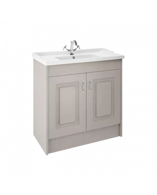 APS8423 York 1000mm FS 2-Door Unit & Basin Stone Grey Woodgrain