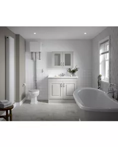 APS8423 York 1000mm FS 2-Door Unit & Basin Stone Grey Woodgrain