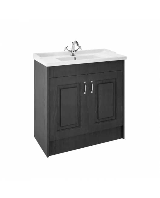 APS8425 York 1000mm FS 2-Door Unit & Basin Royal Grey Woodgrain