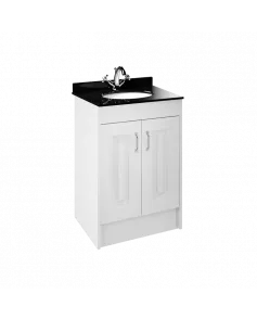 APS8427 600 2-Door F/S Unit with Marble Top 1TH White Ash/Black
