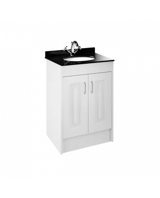 APS8427 600 2-Door F/S Unit with Marble Top 1TH White Ash/Black