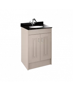 APS8428 600 2-Door F/S Unit with Marble Top 1TH Stone Grey/Black