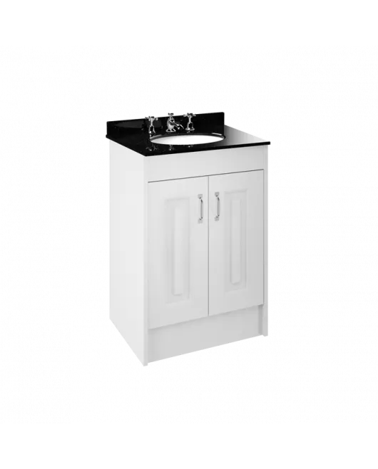 APS8430 600 2-Door F/S Unit with Marble Top 3TH White Ash/Black