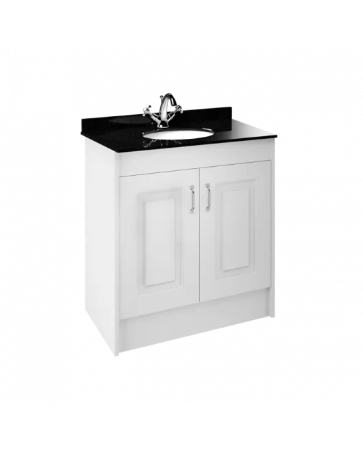 APS8433 800 2-Door F/S Unit with Marble Top 1TH White Ash/Black