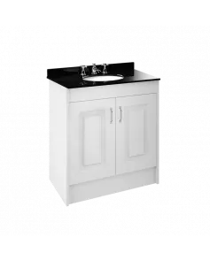 APS8436 800 2-Door F/S Unit with Marble Top 3TH White Ash/Black