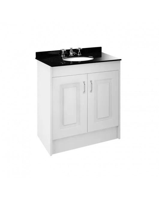 APS8436 800 2-Door F/S Unit with Marble Top 3TH White Ash/Black
