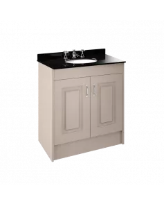 APS8437 800 2-Door F/S Unit with Marble Top 3TH Stone Grey/Black