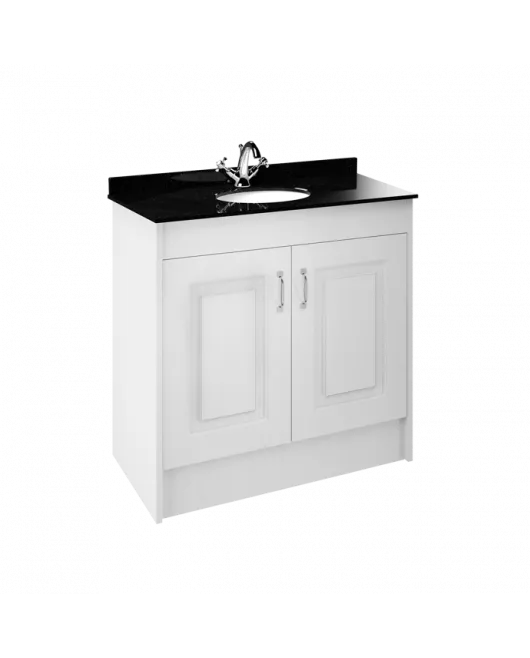 APS8439 1000 2-Door F/S Unit with Marble Top 1TH White Ash/Black