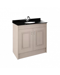 APS8440 1000 2-Door F/S Unit with Marble Top 1TH Stone Grey/Black