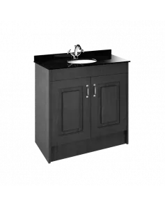 APS8441 1000 2-Door F/S Unit with Marble Top 1TH Royal Grey/Black