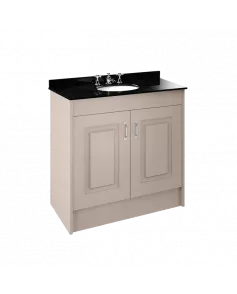APS8443 1000 2-Door F/S Unit with Marble Top 3TH Stone Grey/Black