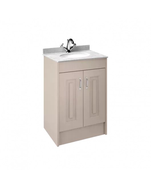 APS8446 600 2-Door F/S Unit with Marble Top 1TH Stone Grey/White