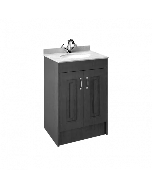 APS8447 600 2-Door F/S Unit with Marble Top 1TH Royal Grey/White