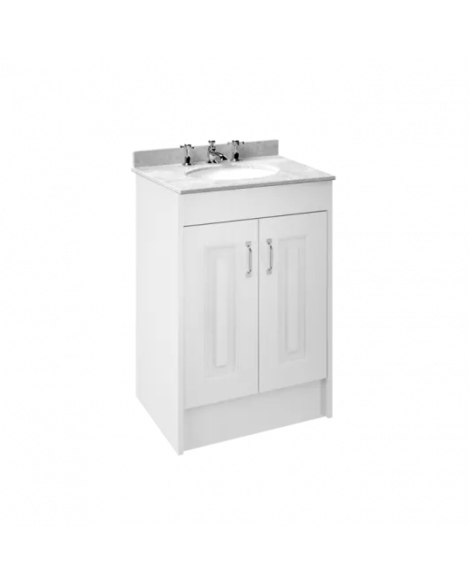APS8448 600 2-Door F/S Unit with Marble Top 3TH White Ash/White