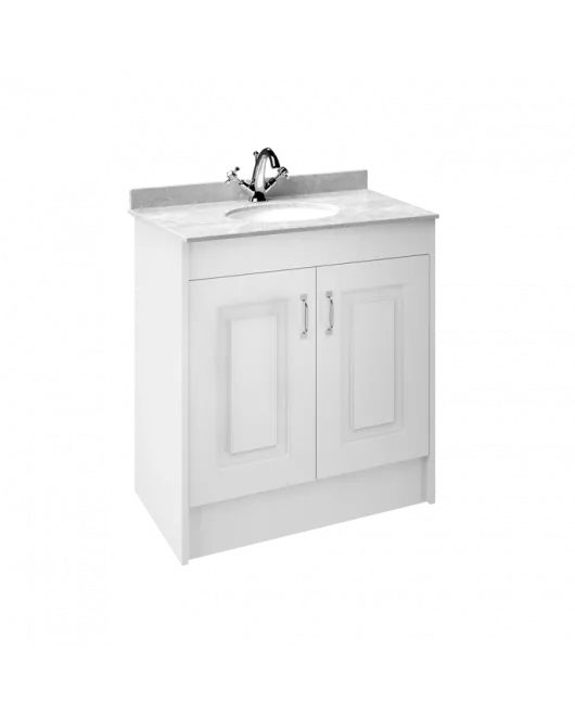 APS8451 800 2-Door F/S Unit with Marble Top 1TH White Ash/White