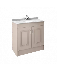 APS8458 1000 2-Door F/S Unit with Marble Top 1TH Stone Grey/White