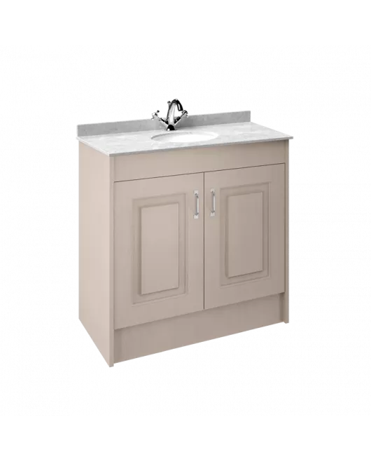APS8458 1000 2-Door F/S Unit with Marble Top 1TH Stone Grey/White