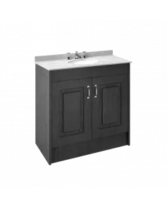APS8462 1000 2-Door F/S Unit with Marble Top 3TH Royal Grey/White