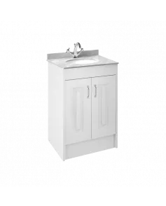 APS8463 600 2-Door F/S Unit with Marble Top 1TH White Ash/Grey