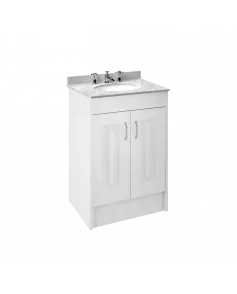 APS8466 600 2-Door F/S Unit with Marble Top 3TH White Ash/Grey