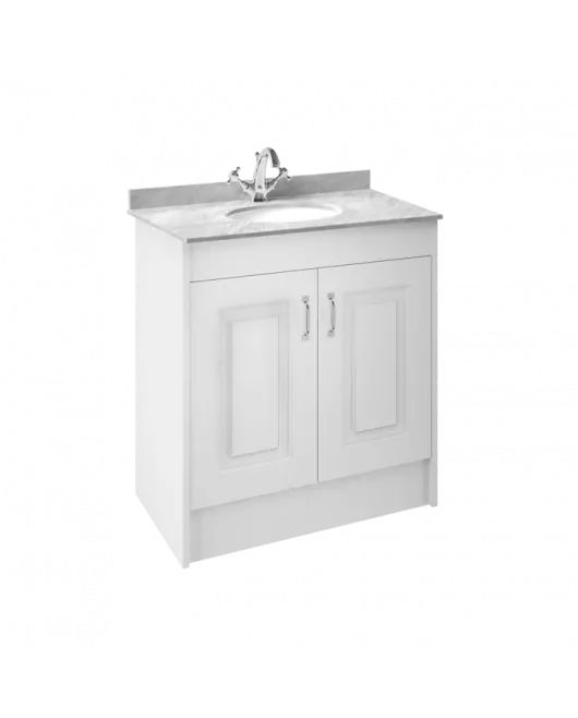 APS8469 800 2-Door F/S Unit with Marble Top 1TH White Ash/Grey