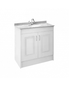 APS8475 1000 2-Door F/S Unit with Marble Top 1TH White Ash/Grey