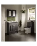 APS8492 500mm WC Unit Royal Grey Woodgrain