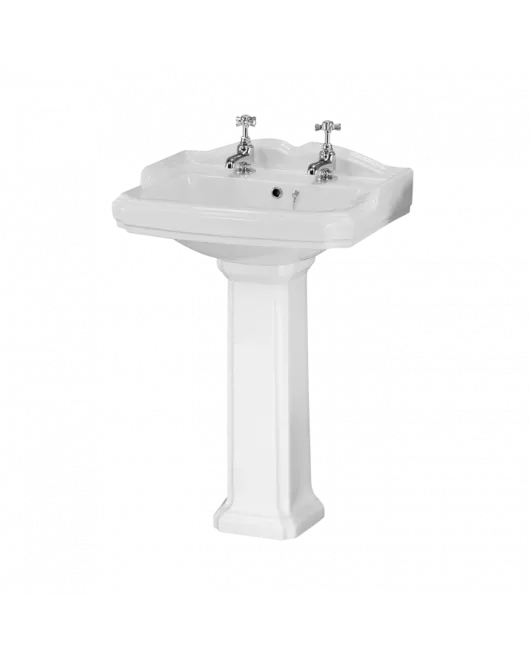 APS8520 Legend 580mm 2 TH Basin & Pedestal White