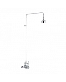 APS8556 Twin Thermostatic Shower Valve & Rigid Riser Chrome/White