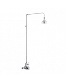 APS8556 Twin Thermostatic Shower Valve & Rigid Riser Chrome/White