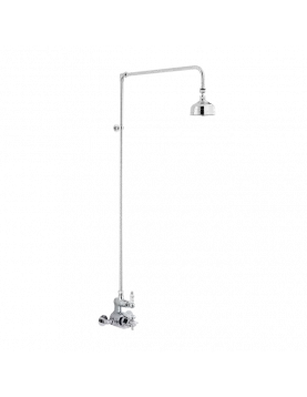 APS8556 Twin Thermostatic Shower Valve & Rigid Riser Chrome/White APS8556 Twin Thermostatic Shower Valve & Rigid Riser Chrome/White