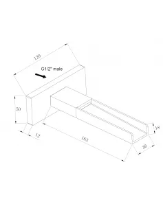 APS8626 Modern Bath Waterfall Spout Chrome