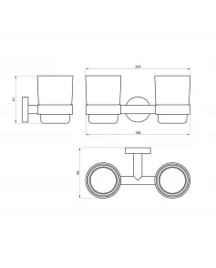 APS8635 Delta Double Tumbler Holder Chrome