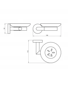 APS8639 Delta Soap Dish Holder Chrome
