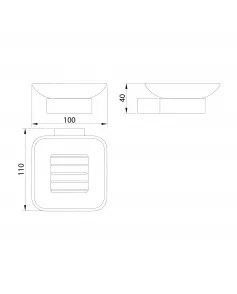 APS8646 Alpha Soap Dish Holder Chrome