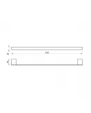 APS8647 Mono Towel Bar 45cm Matt Black