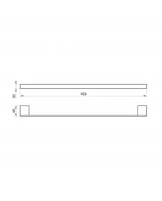 APS8647 Mono Towel Bar 45cm Matt Black