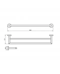 APS8649 Delta Double Towel Bar Chrome