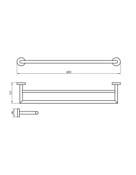 APS8649 Delta Double Towel Bar Chrome