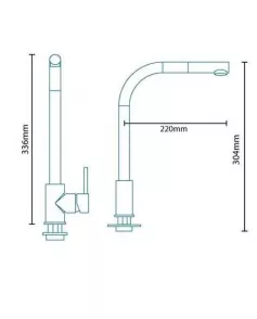 APS8657 Pull Out Spray Kitchen Mixer Tap Chrome