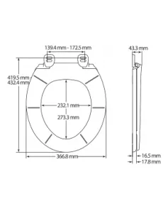APS8660 Carrara & Matta Sta-tite Kent Toilet Seat White White