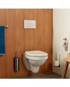 APS8863 Haceka Kosmos Toilet Roll Holder without Cover Brushed Chrome