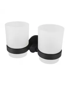 APS8907 Haceka Kosmos Cup Holder Double Glass Matt Black Matt Black