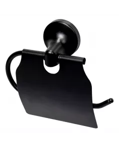 APS9012 Haceka Aspen Toilet Roll Holder with Cover black Matt Black