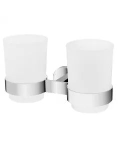 APS9021 Haceka Gio Cup Holder Double Glass Chrome Chrome