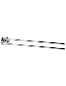 APS9022 Haceka Gio Towel Rail Double Swing Chrome 38cm Chrome